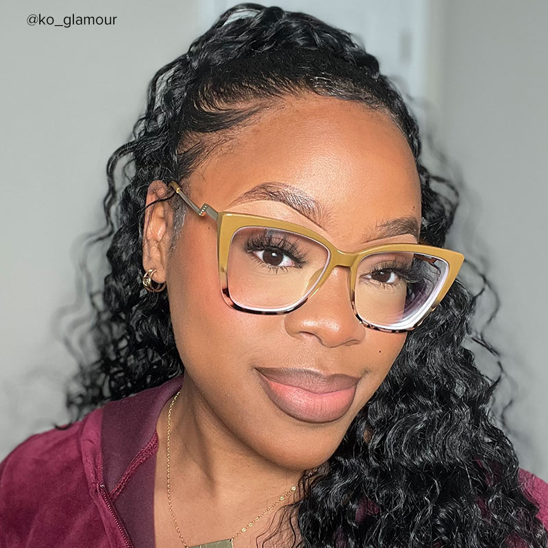 ZEELOOL Awilda Cateye Brown Glasses