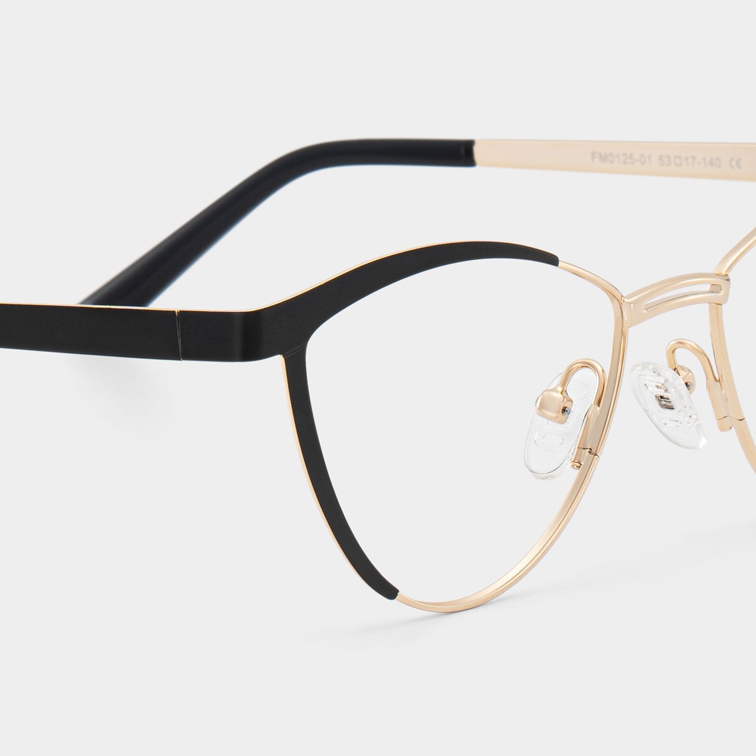 Sydney Cat Eye Metal  Black Frame Glasses | Zeelool5