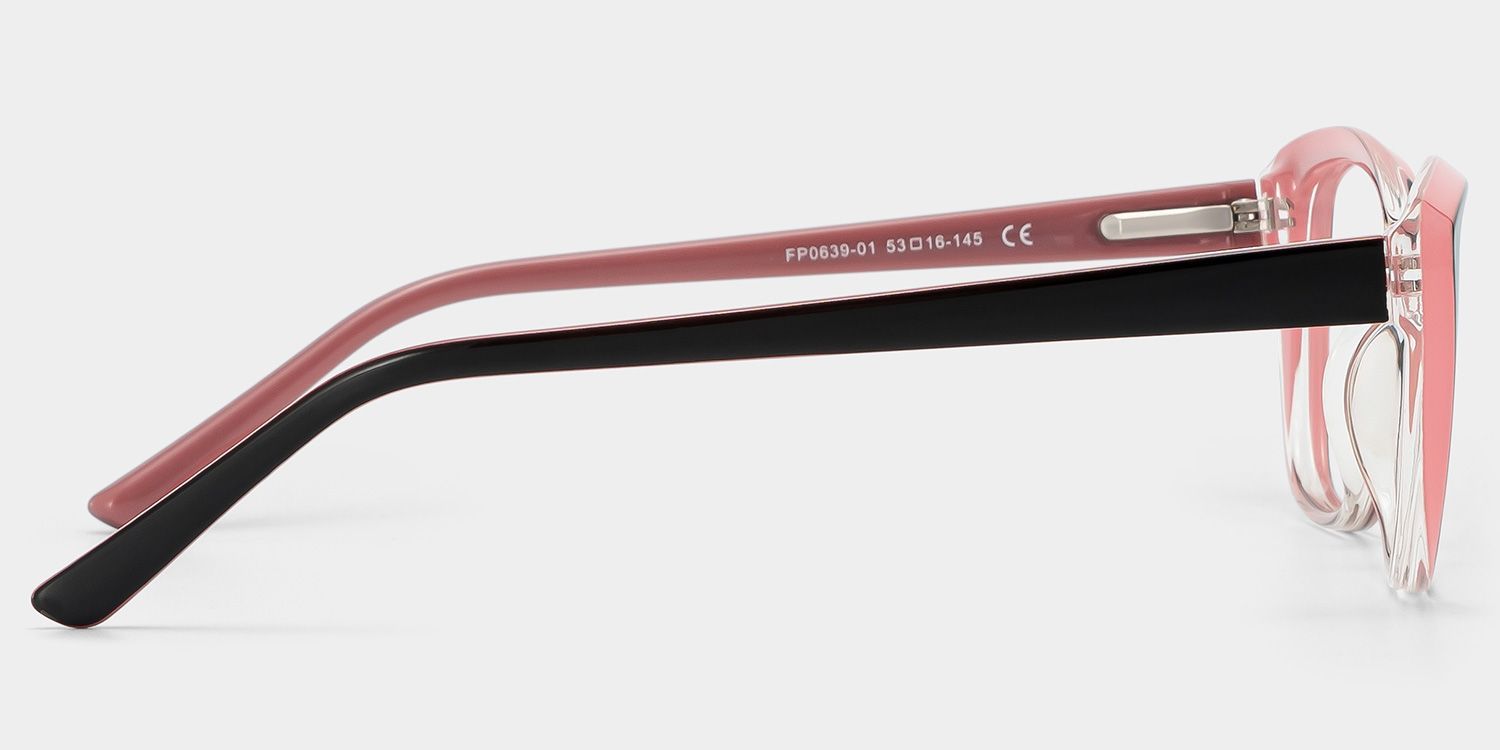 Fidelia Cat Eye Black and Pink Frame Glasses | ZEELOOL4