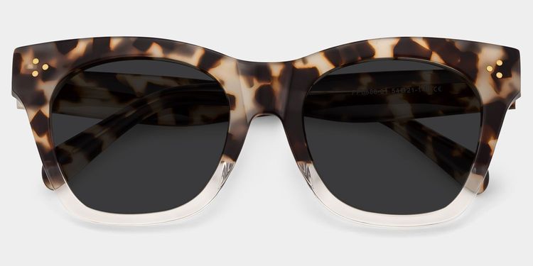 Tandy Rectangle Light-Tortoise Sunglasses