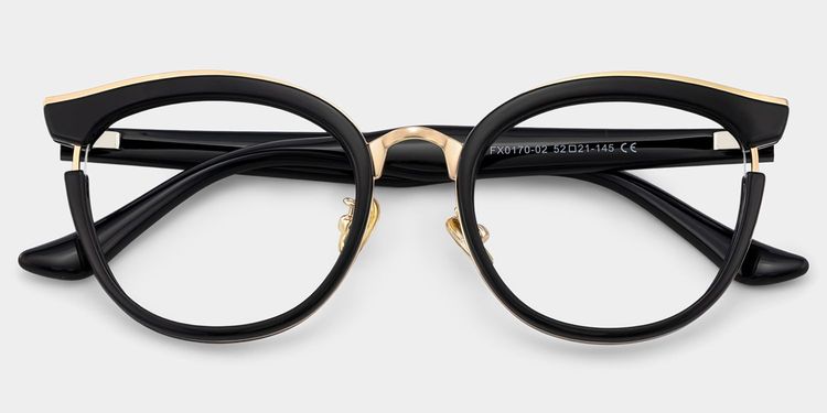 Laraine Cat Eye Black Glasses