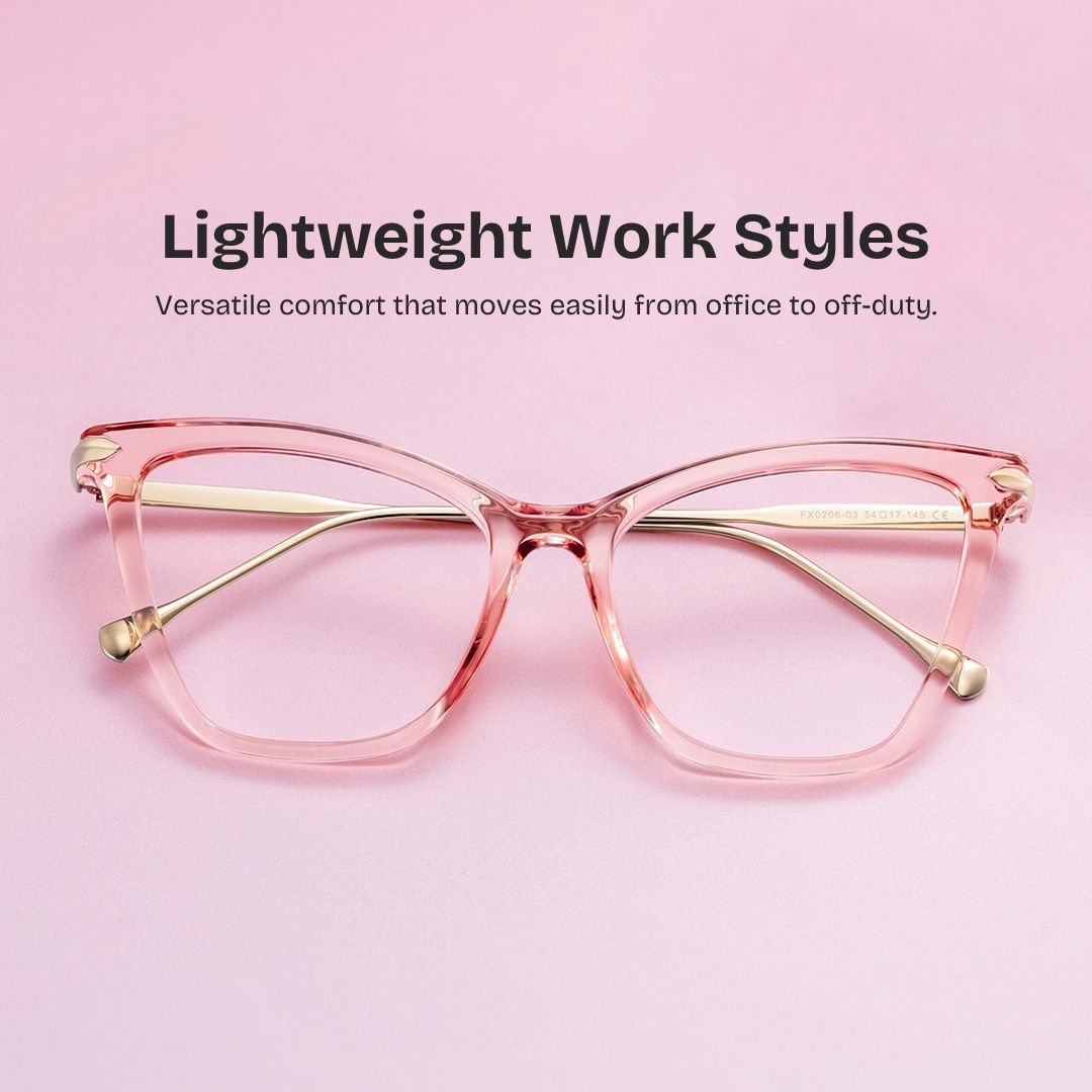 Hilary Butterfly Light Pink Transparent Eyeglass Frame | ZEELOOL0