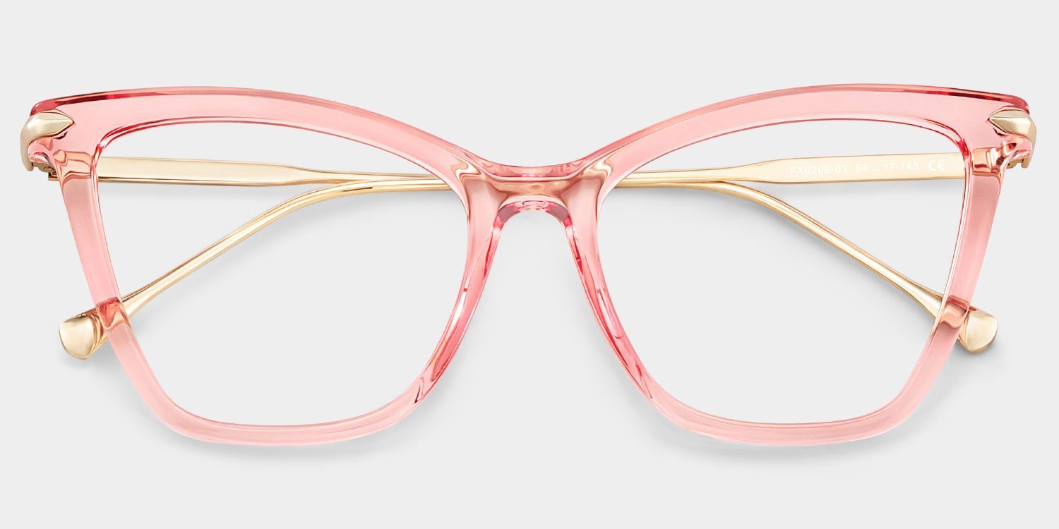 Hilary Butterfly Light Pink Transparent Eyeglass Frame | ZEELOOL2