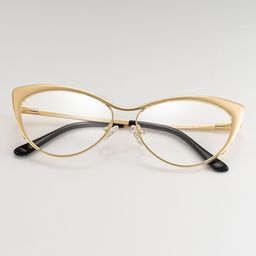 Ellen Cateye Gold Glasses0