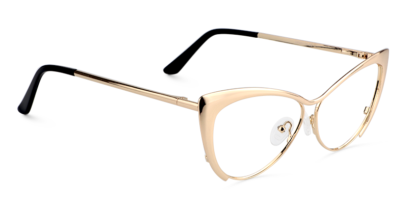 Ellen Cateye Gold Metal Frame Glasses for Women | ZEELOOL3