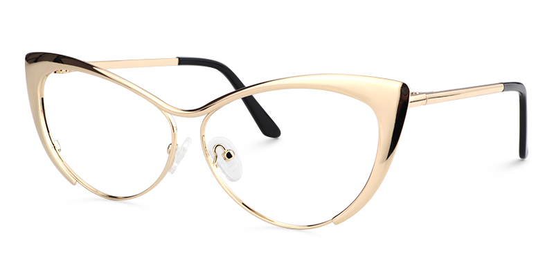 Ellen Cateye Gold Metal Frame Glasses for Women | ZEELOOL4