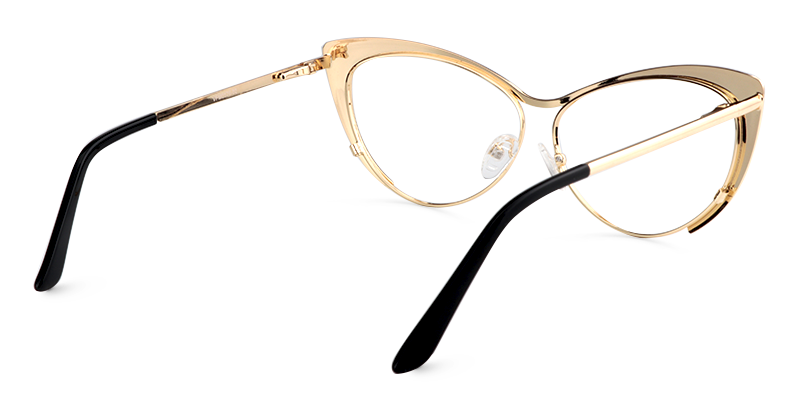 Ellen Cateye Gold Metal Frame Glasses for Women | ZEELOOL6