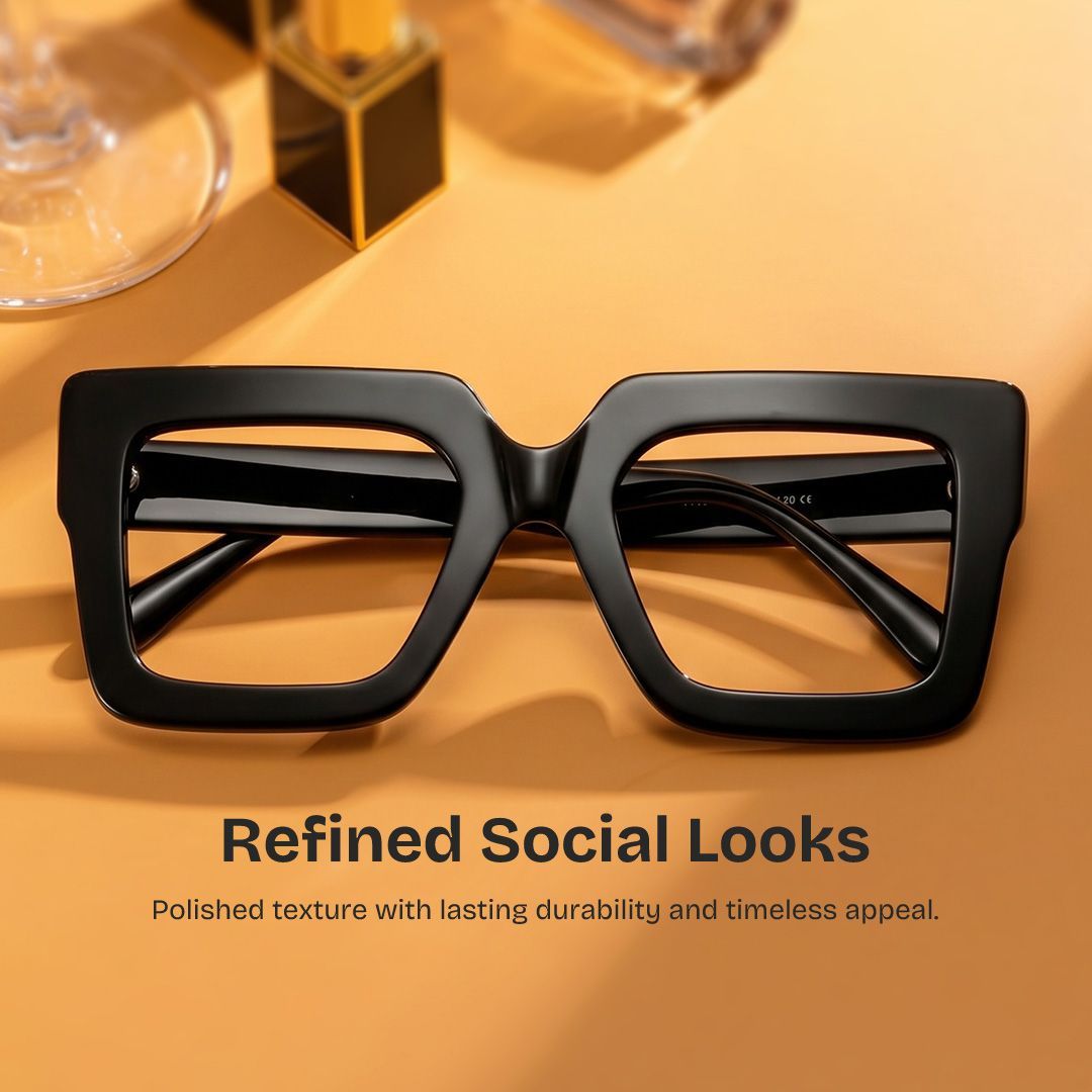 Brandon Square Black Frames and Prescription Glasses | ZEELOOL0