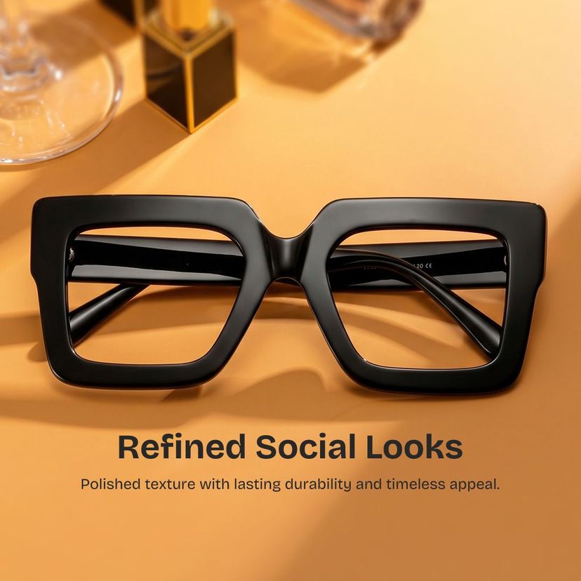 Brandon Square Black Glasses