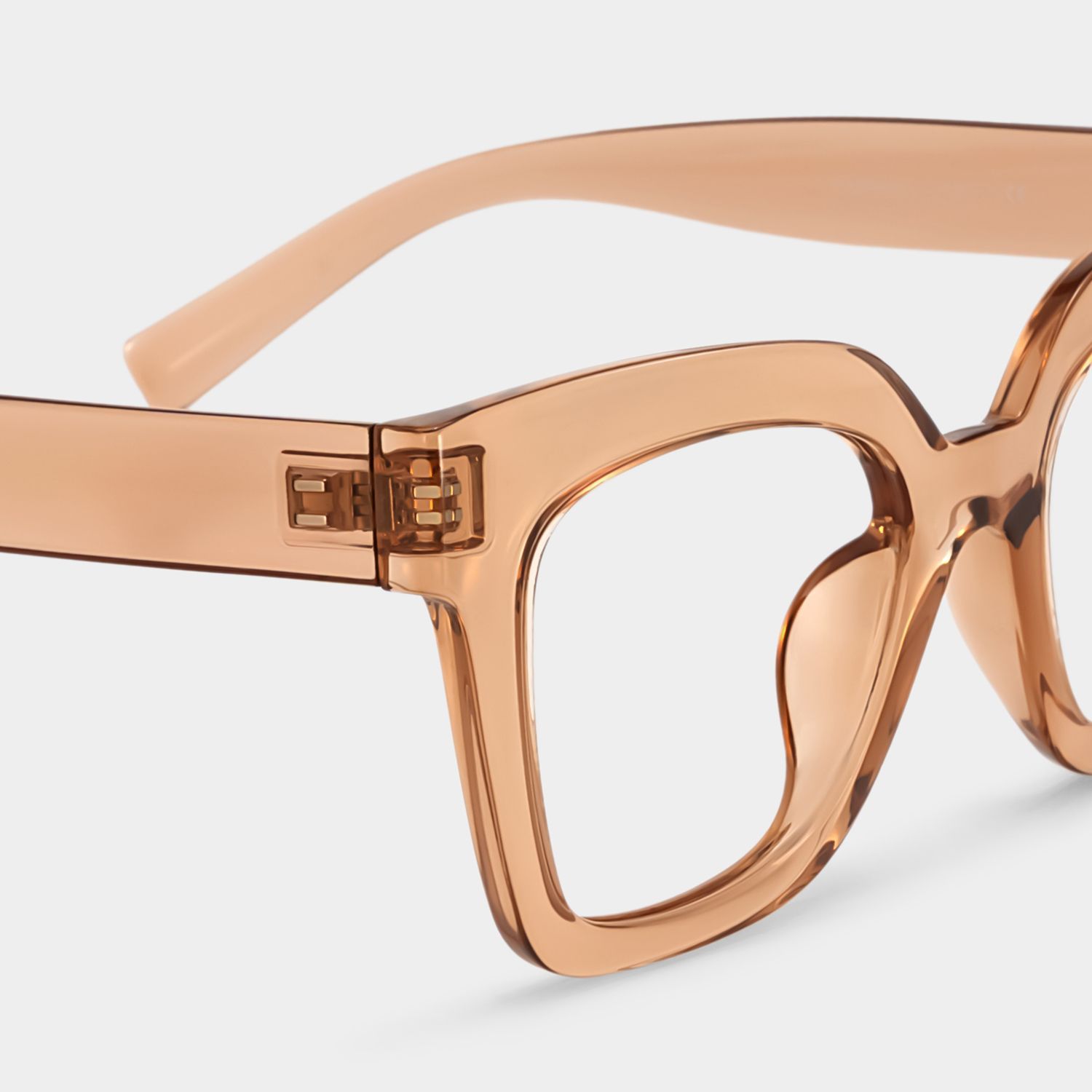 Malcolm Square Clear Beige Frame Glasses | Zeelool4