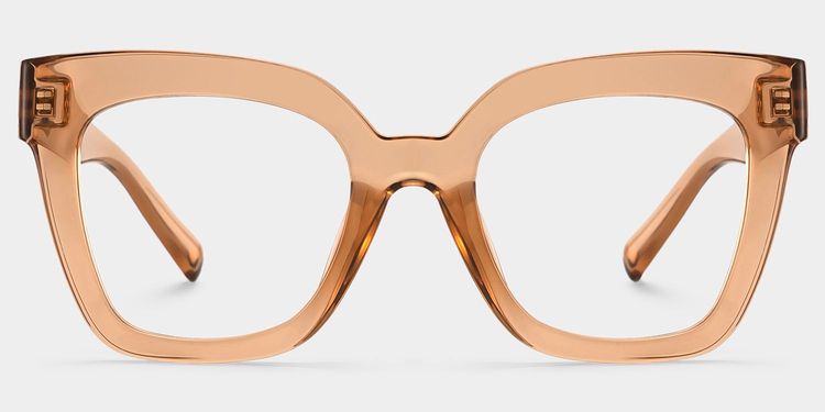 Malcolm Square Beige-Clear Glasses