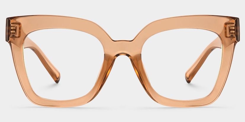 Malcolm Square Beige-Clear Glasses