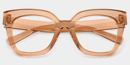 Malcolm Square Beige-Clear Glasses1