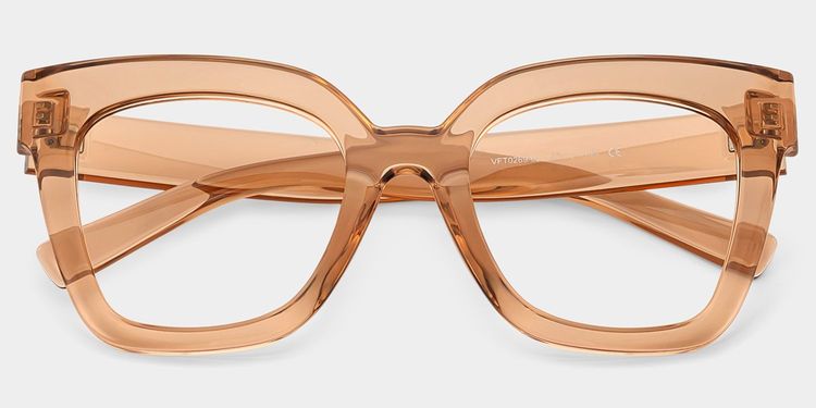 Malcolm Square Beige-Clear Glasses