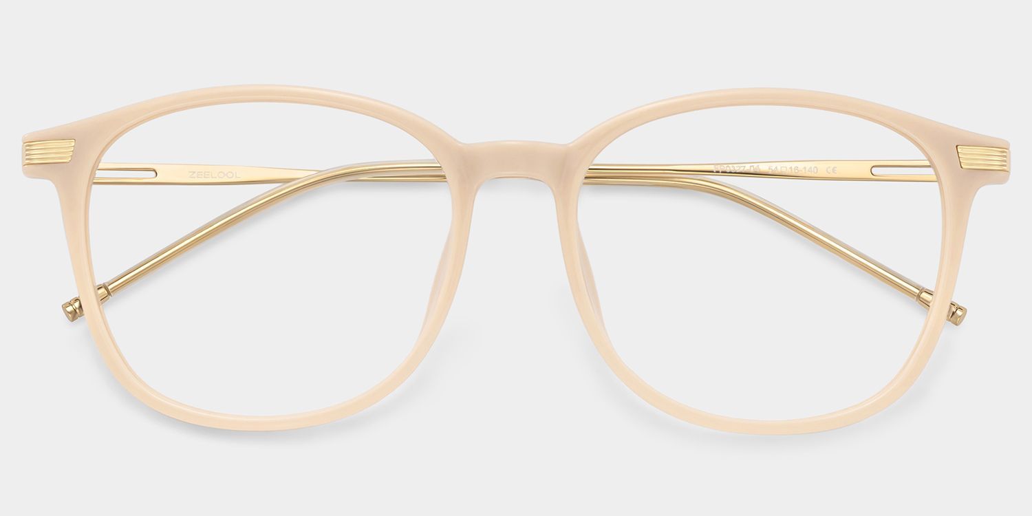 Greene Beige Square Mixed Frame Glasses for Women | ZEELOOL1