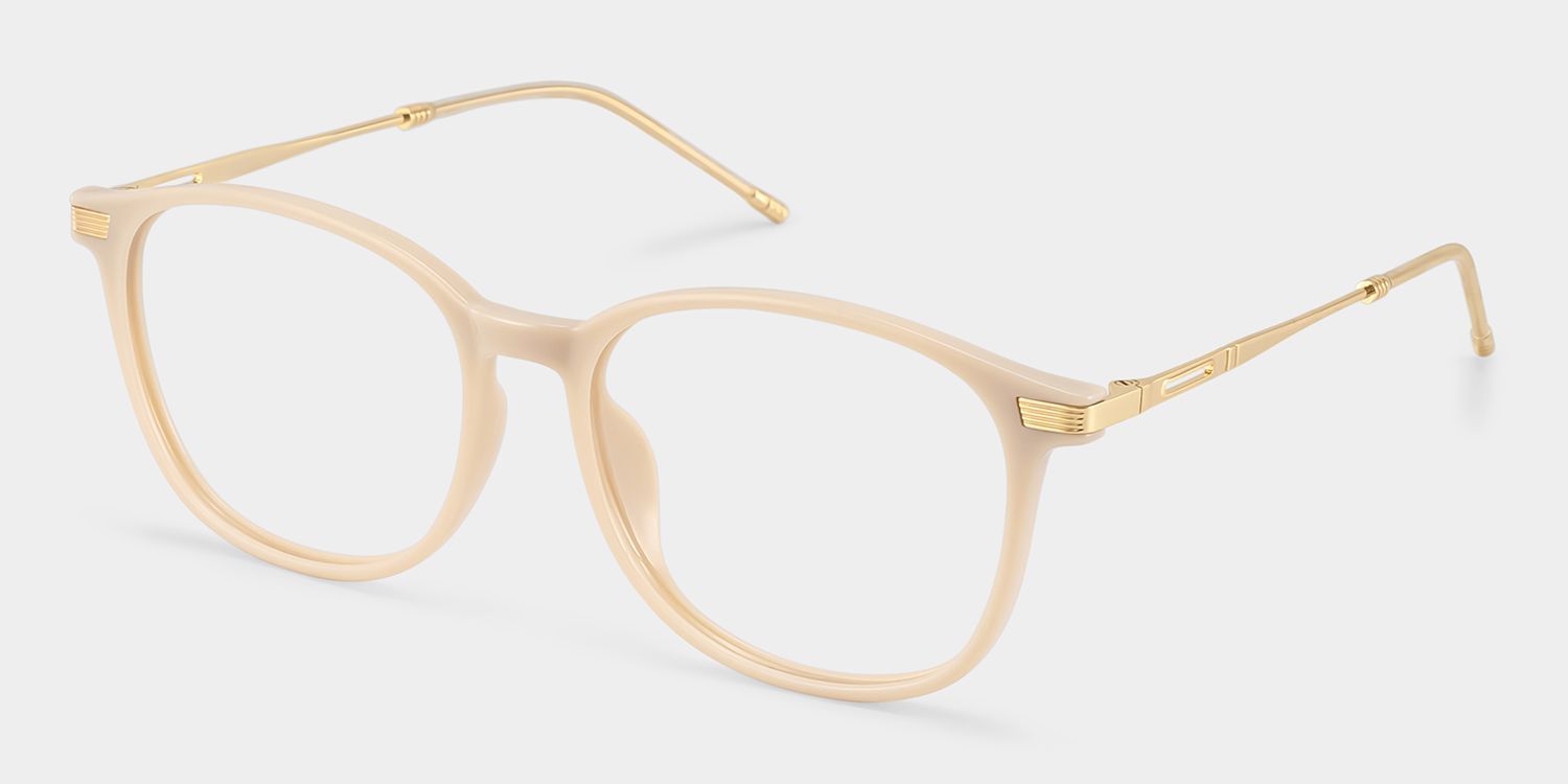 Greene Beige Square Mixed Frame Glasses for Women | ZEELOOL2