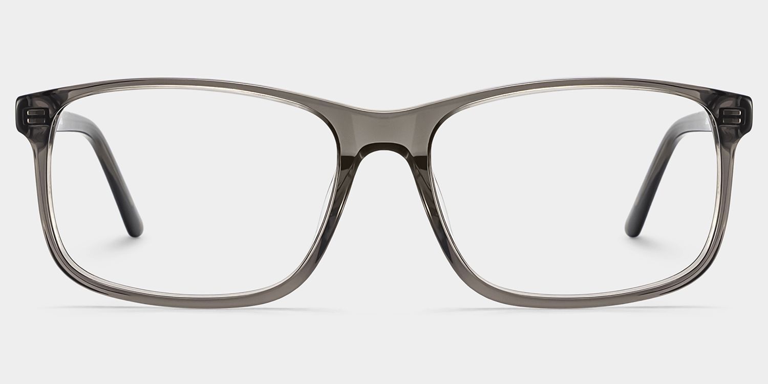 Connie Gray Rectangle Acetate Frame Glasses for Men | ZEELOOL0