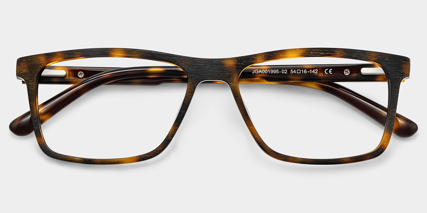 Daniel Tortoise Rectangle Acetate Frame Glasses for Men | ZEELOOL1