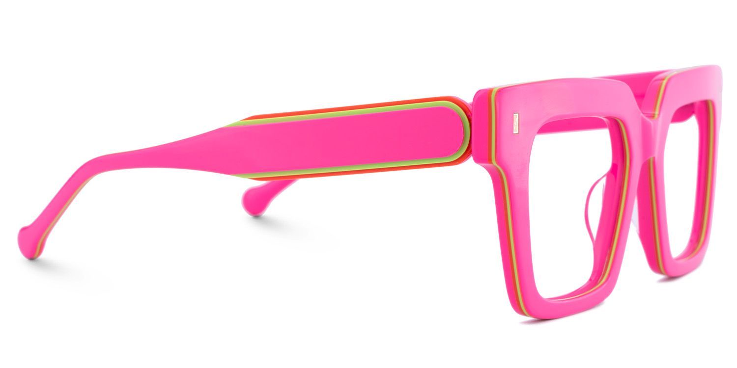 Square Pink Eyeglasses- Gilberto Acetate Frame Glasses4