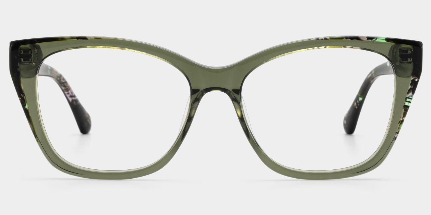 Maple Nature Green Butterfly Acetate Glasses for Spring | ZEELOOL1