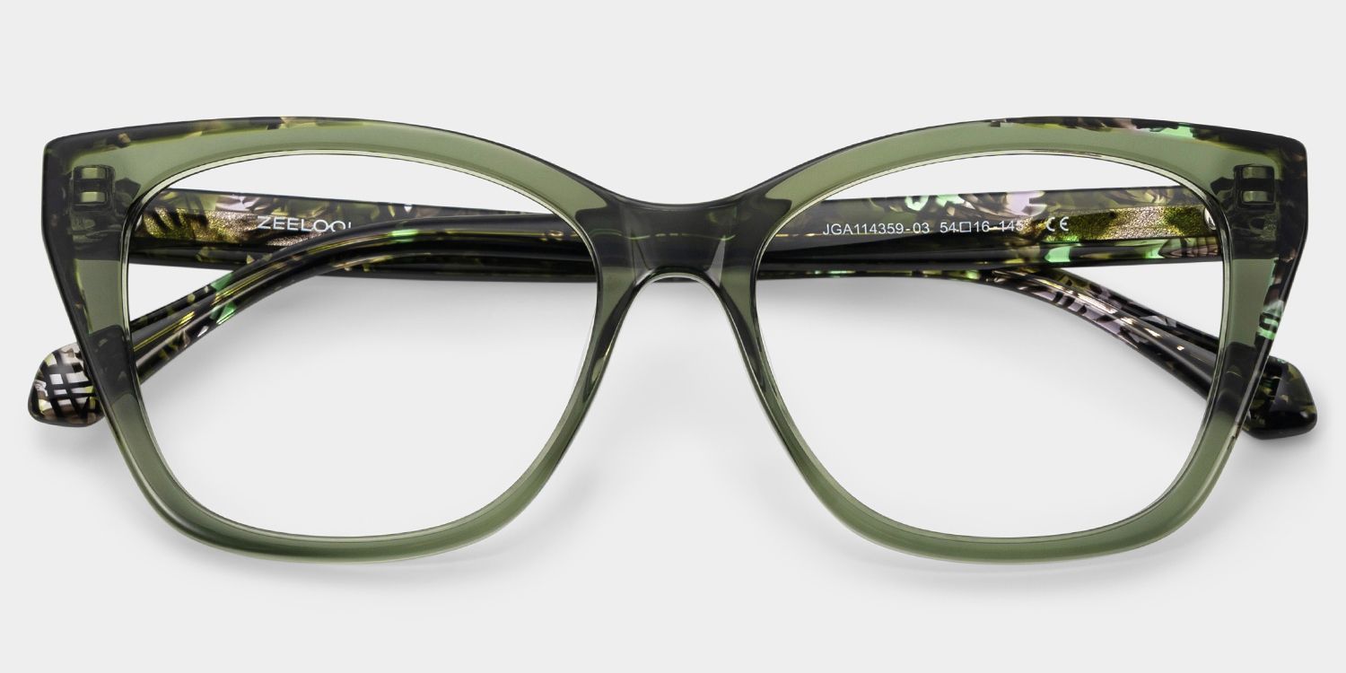 Maple Nature Green Butterfly Acetate Glasses for Spring | ZEELOOL2