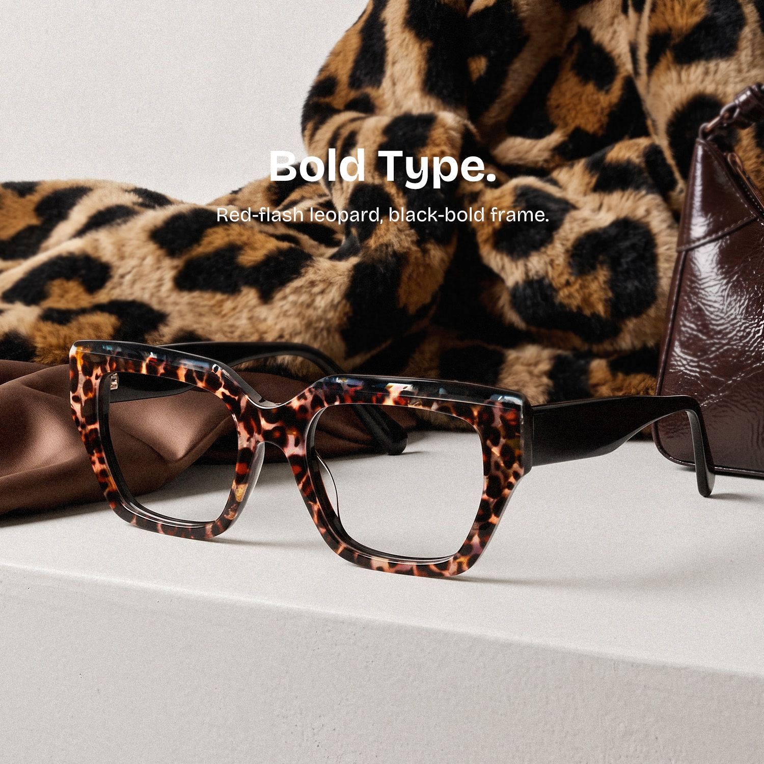 Sequoia Leopard Print Rectangle Glasses | ZEELOOL0