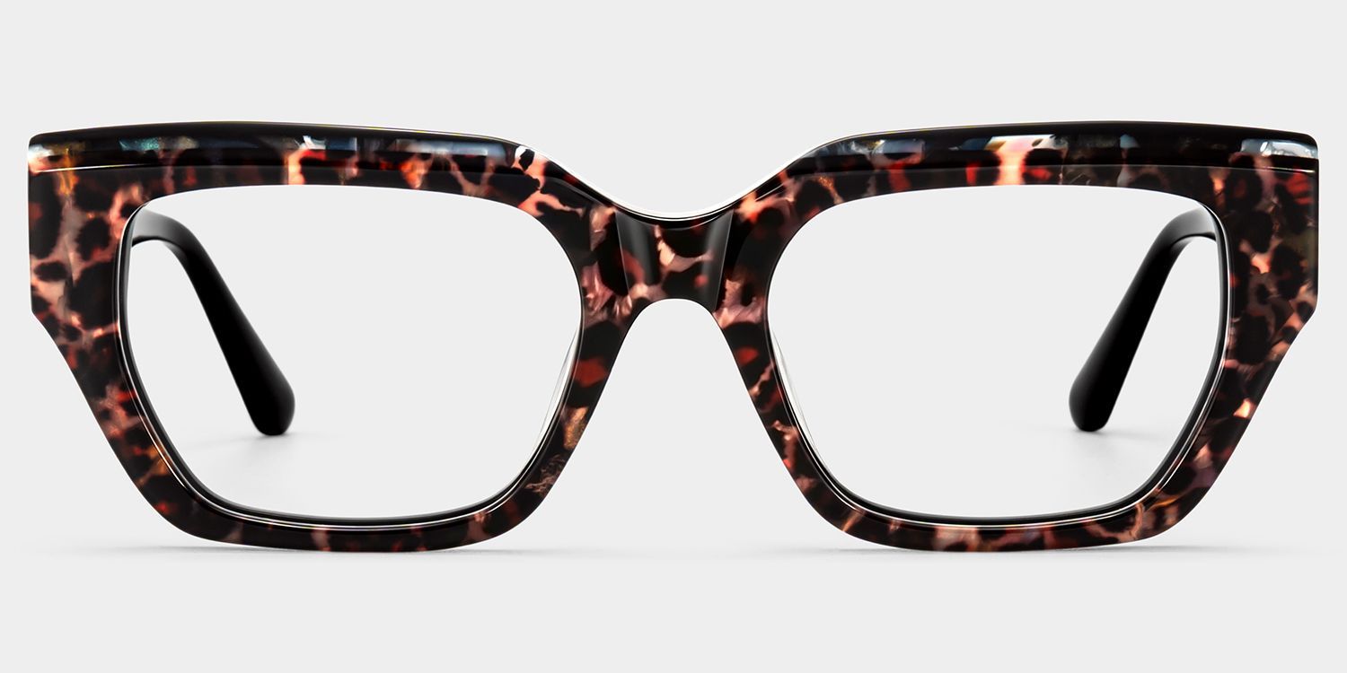 Sequoia Leopard Print Rectangle Glasses | ZEELOOL1