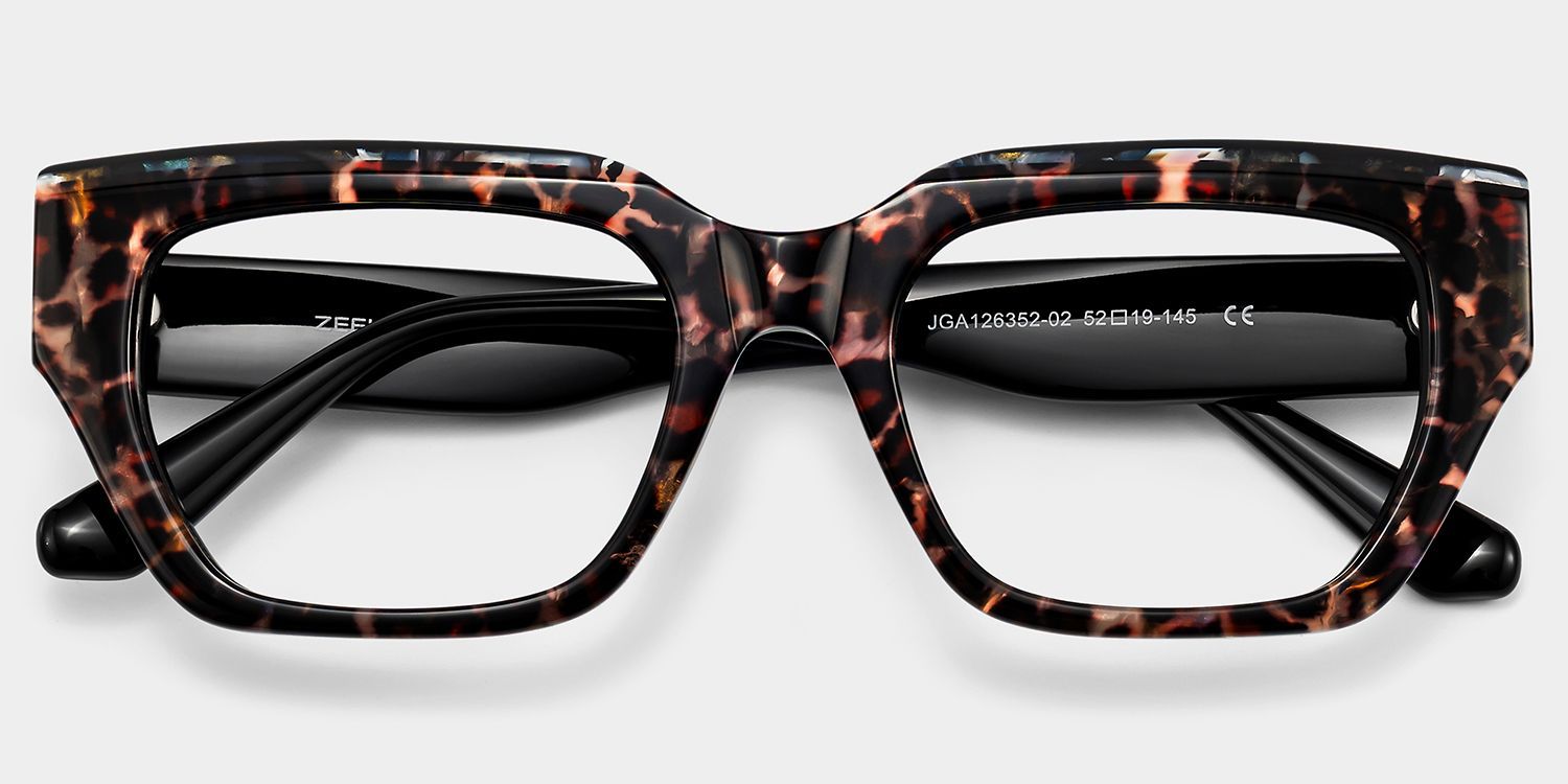 Sequoia Leopard Print Rectangle Glasses | ZEELOOL2