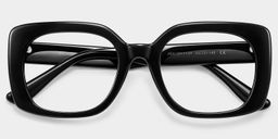 Natalie Black Square Glasses2