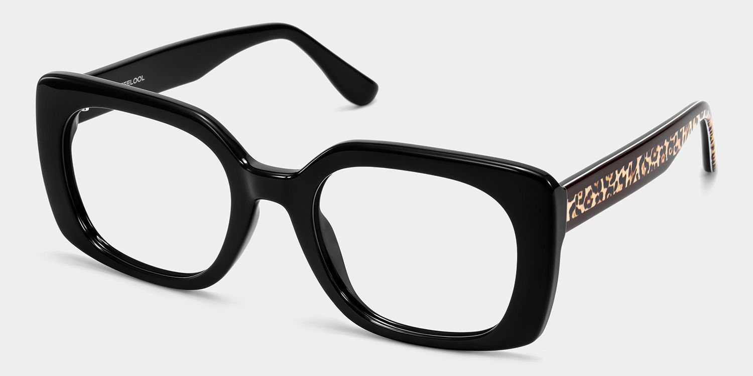 Natalie Black Square Glasses | ZEELOOL3