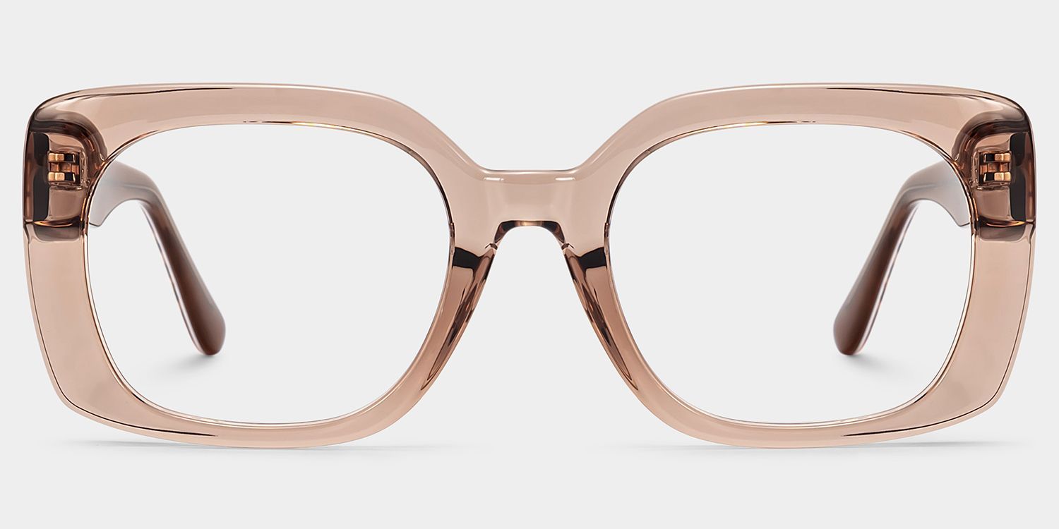 Natalie Beige Square Glasses | ZEELOOL1