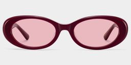 The 90s Red Oval Sunglasses0