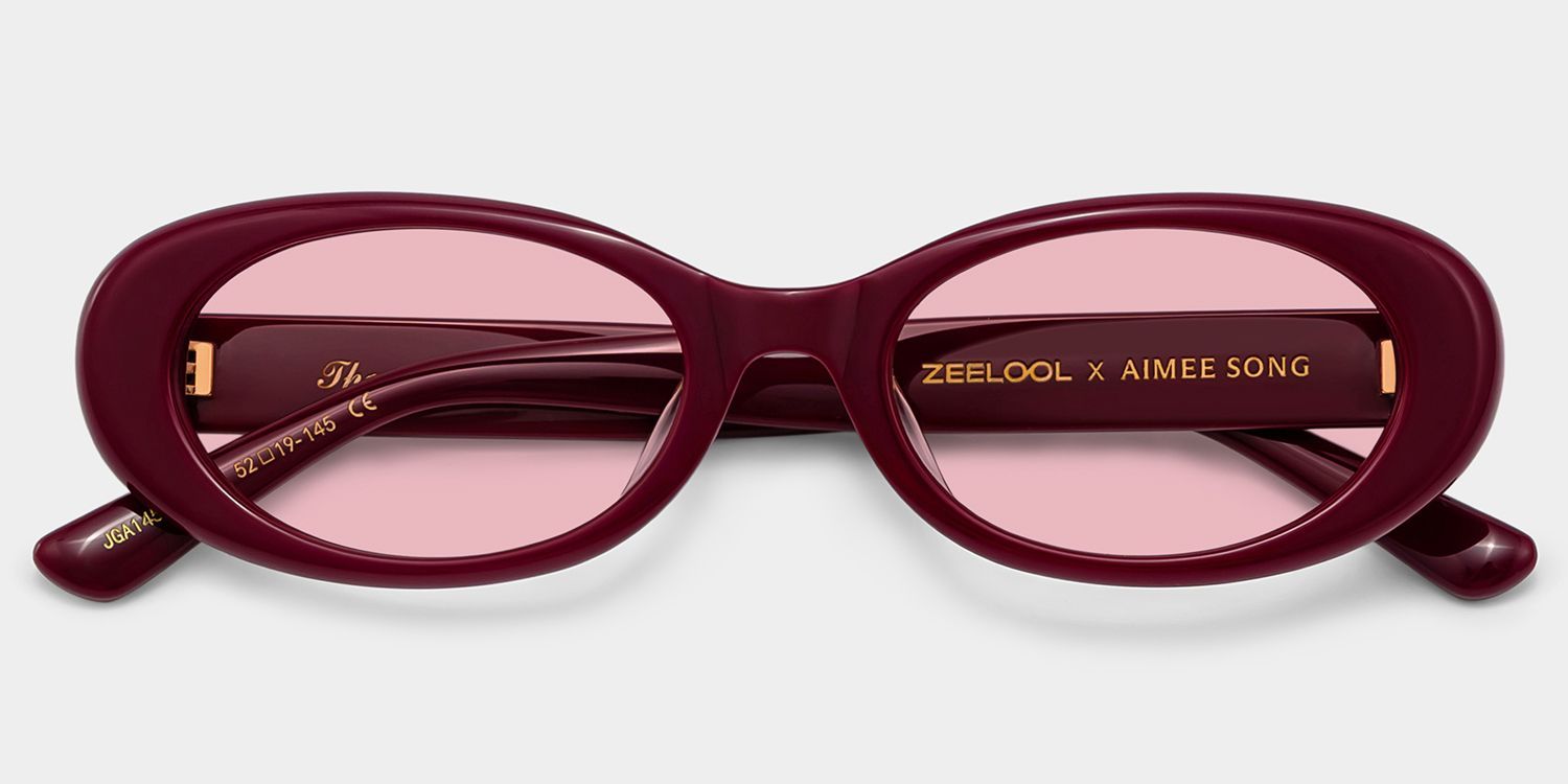 ZEELOOL x Aimee Song The 90s Red Oval Glasses1