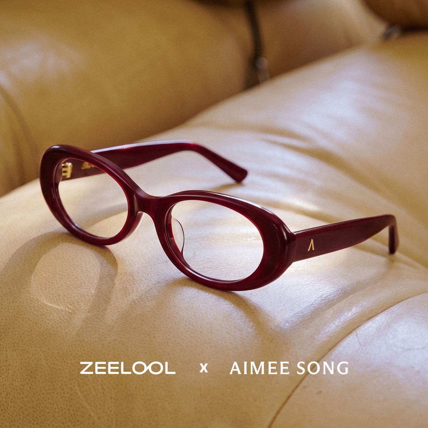 ZEELOOL x Aimee Song The 90s Red Oval Glasses0