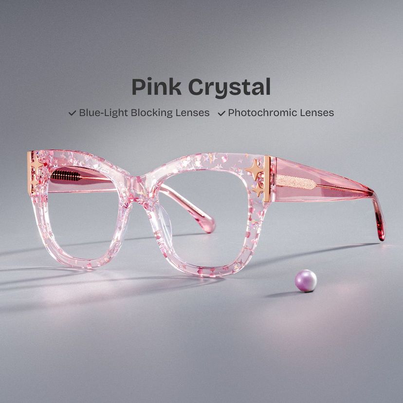 Minfia Square Pink Glasses