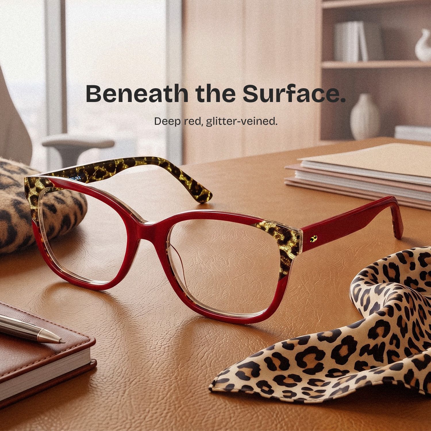 Ivy Red Square Glasses | ZEELOOL0