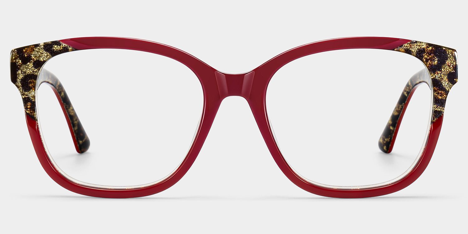 Ivy Red Square Glasses | ZEELOOL1