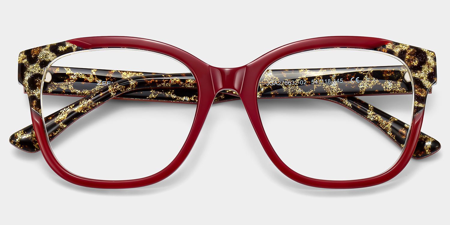 Ivy Red Square Glasses | ZEELOOL2