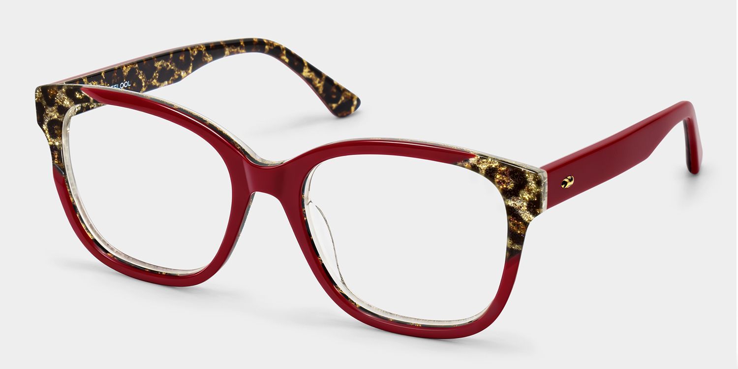 Ivy Red Square Glasses | ZEELOOL3