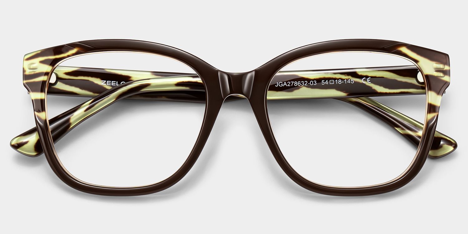 Ivy Brown Square Glasses | ZEELOOL2