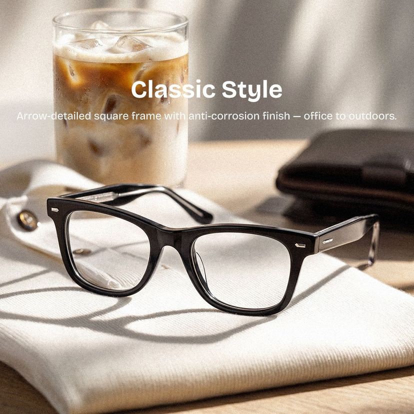 Robert Rectangle Black Glasses