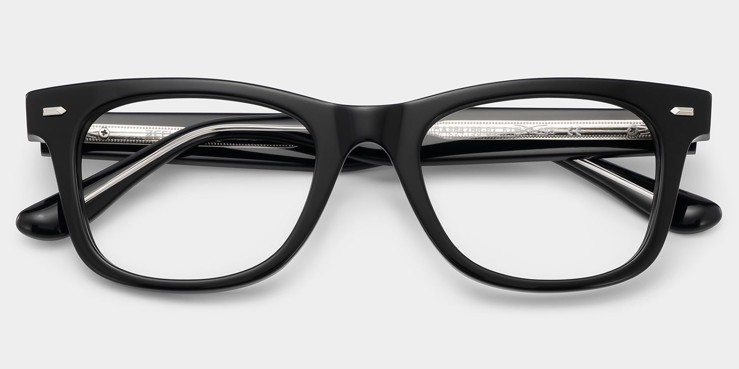 Robert Rectangular Thick Frame Black Glasses Online | ZEELOOL2