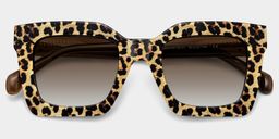 Megan Leopard print Square Sunglasses1