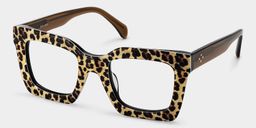 Megan Leopard print Square Glasses3