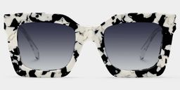 Megan Cow print Square Glasses0