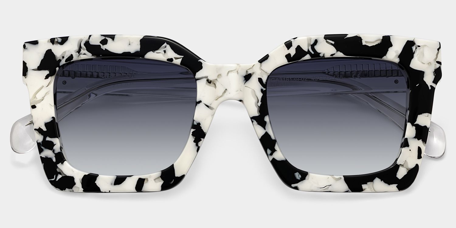 Megan Square Style Cow Print Frame Sunglasses | ZEELOOL1