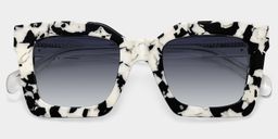 Megan Cow print Square Glasses1