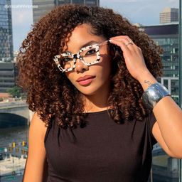 Megan Cow print Square Glasses7
