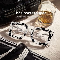 Megan Cow print Square Glasses0