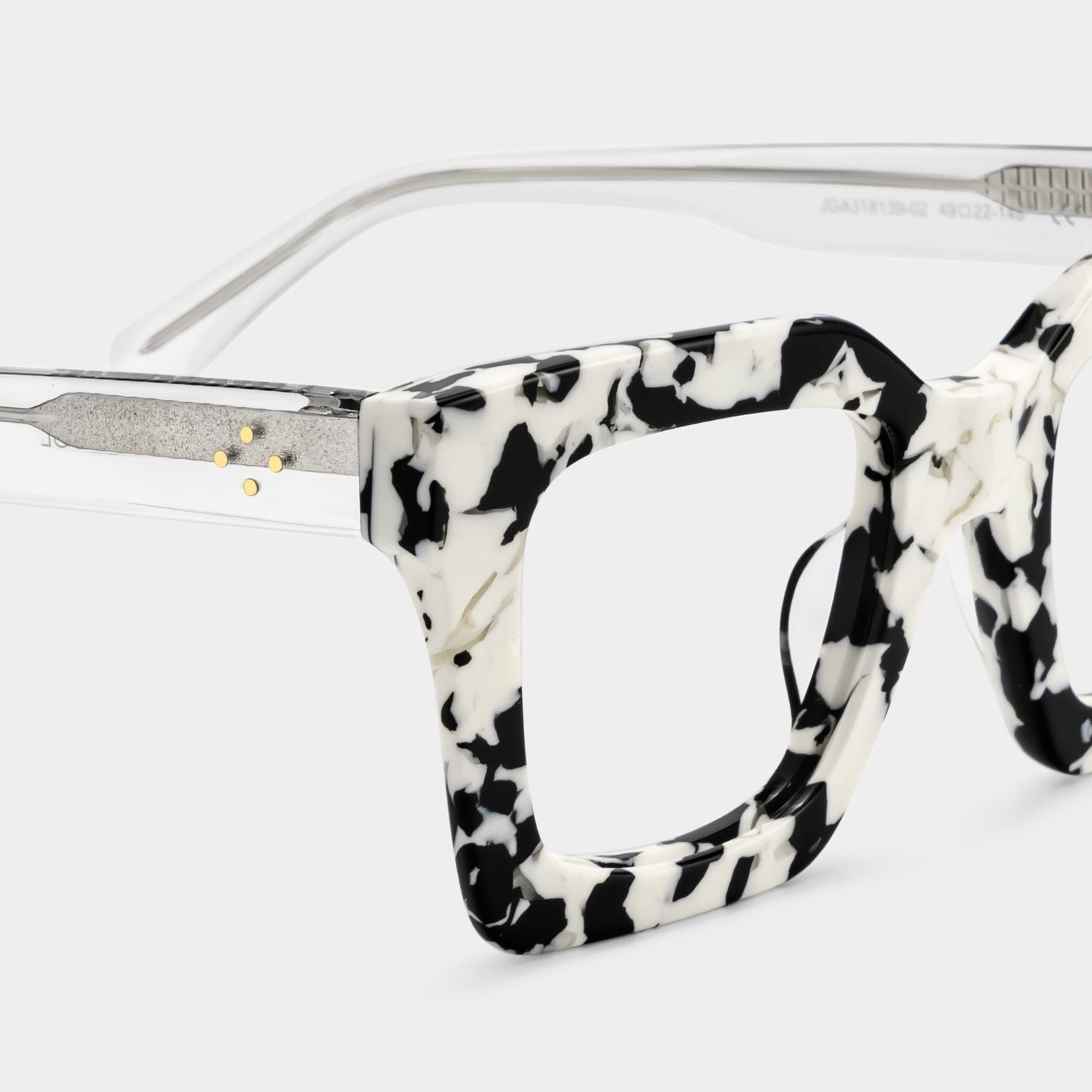 Megan Cow print Square Acetate Frame Glasses for Women | ZEELOOL4